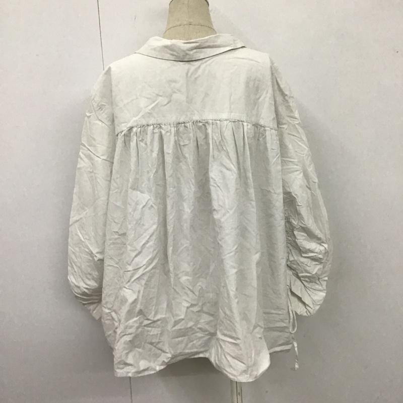 ザラ ZARA TRAFALUC シャツ、ブラウス 長袖 長袖シャツ カラーカジュアルシャツ パフスリーブカットソー M 無地 白 / ホワイト / レディース USED 古着 中古 10105946