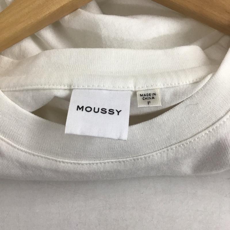 マウジー MOUSSY Tシャツ 半袖 010AAQ90-5710 クルーネック バックプリント FREE ロゴ、文字 白 / ホワイト / レディース USED 古着 中古 10129136
