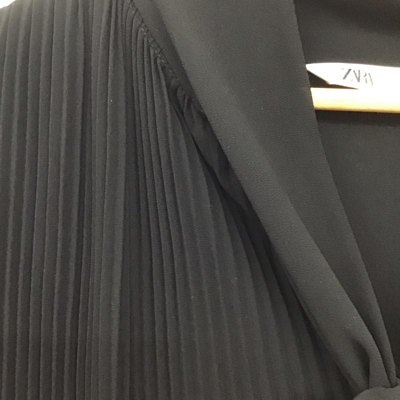 ザラ ZARA ワンピース ひざ丈スカート M 無地 黒 / ブラック / レディース USED 古着 中古 10139351