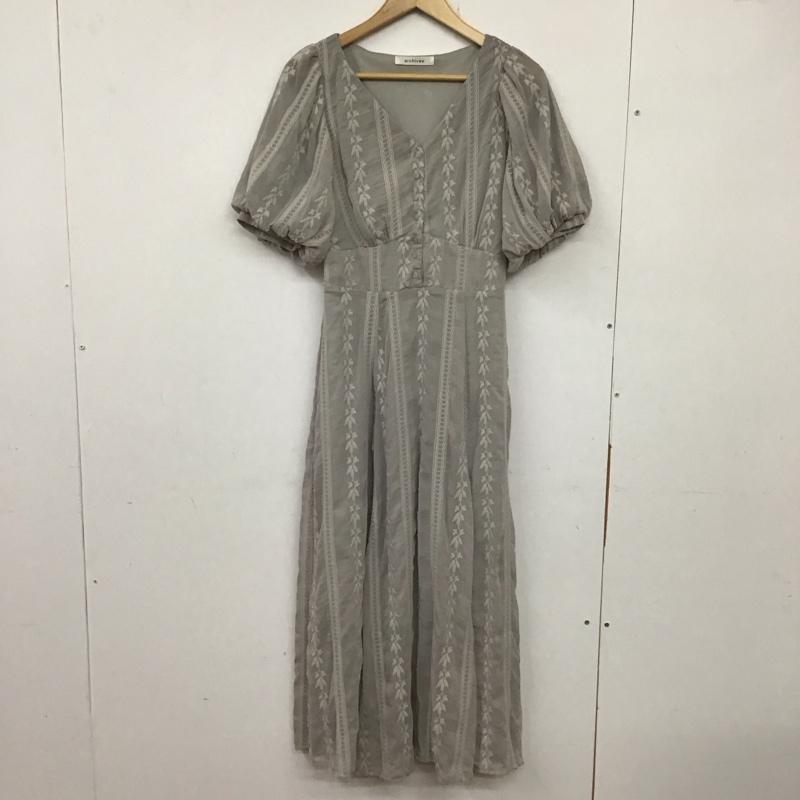 アルシーヴ archives ワンピース ロングスカート FREE 無地 X 刺繍 灰 / グレー / レディース USED 古着 中古 10133996