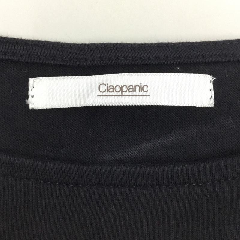 チャオパニック CIAOPANIC カットソー 半袖 半袖カットソー プリントTシャツ クルーネックカットソー FREE 無地 黒 / ブラック / レディース USED 古着 中古 10118453