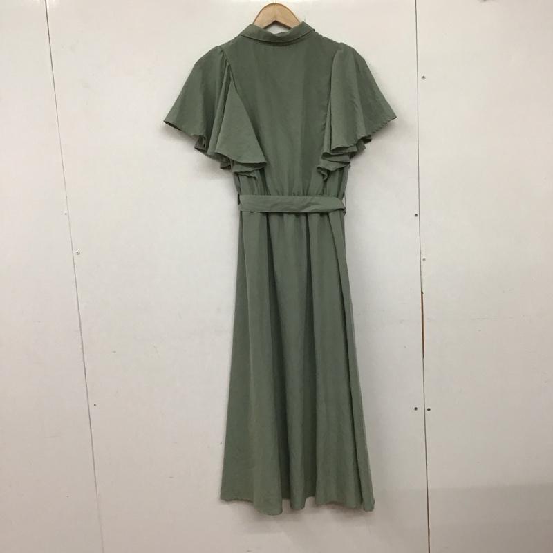 レイカズン Ray Cassin ワンピース ロングスカート 半袖ロングワンピース フレアスカート シャツワンピース FREE 無地 緑 / グリーン / レディース USED 古着 中古 10134192
