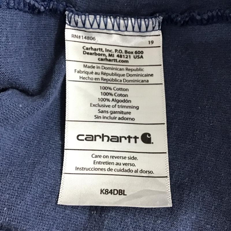 カーハート Carhartt カットソー 半袖 半袖カットソー プリントTシャツ ヘンリーネックカットソー XXL ロゴ、文字 青 / ブルー / メンズ USED 古着 中古 10119950