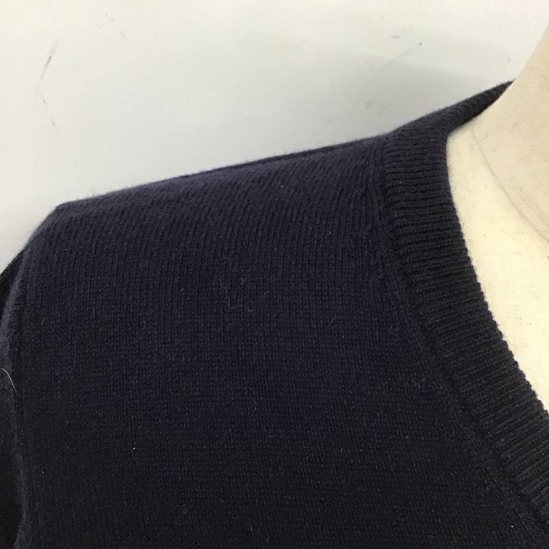 ブルックスブラザーズ BROOKS BROTHERS ニット、セーター 長袖 長袖ニット 長袖カットソー リブニット セーター Vネック M 無地 紺 / ネイビー / メンズ USED 古着 中古 10112105
