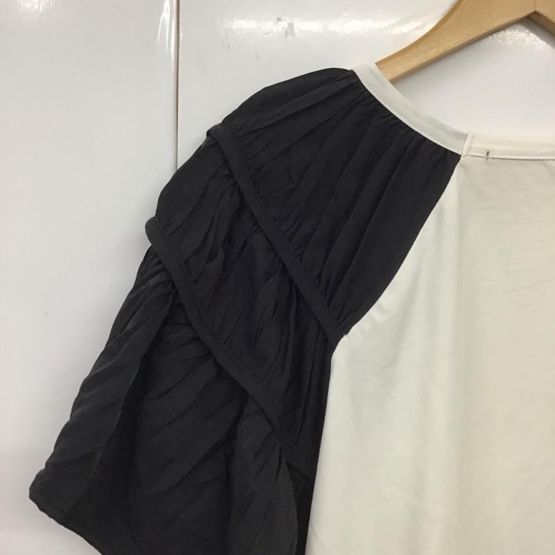 ローフ loaf カットソー 半袖 794006-930T ギャザーラグランアシメプルオーバー 無地 白 / ホワイト / X 黒 / ブラック / レディース USED 古着 中古 10131273