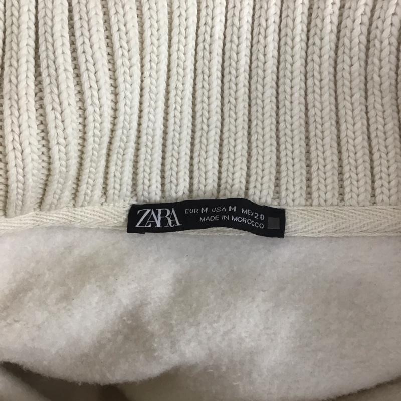 ザラ ZARA トレーナー 長袖 5644 468 712 ニット襟 裏起毛 M 無地 アイボリー / アイボリー / レディース USED 古着 中古 10108296