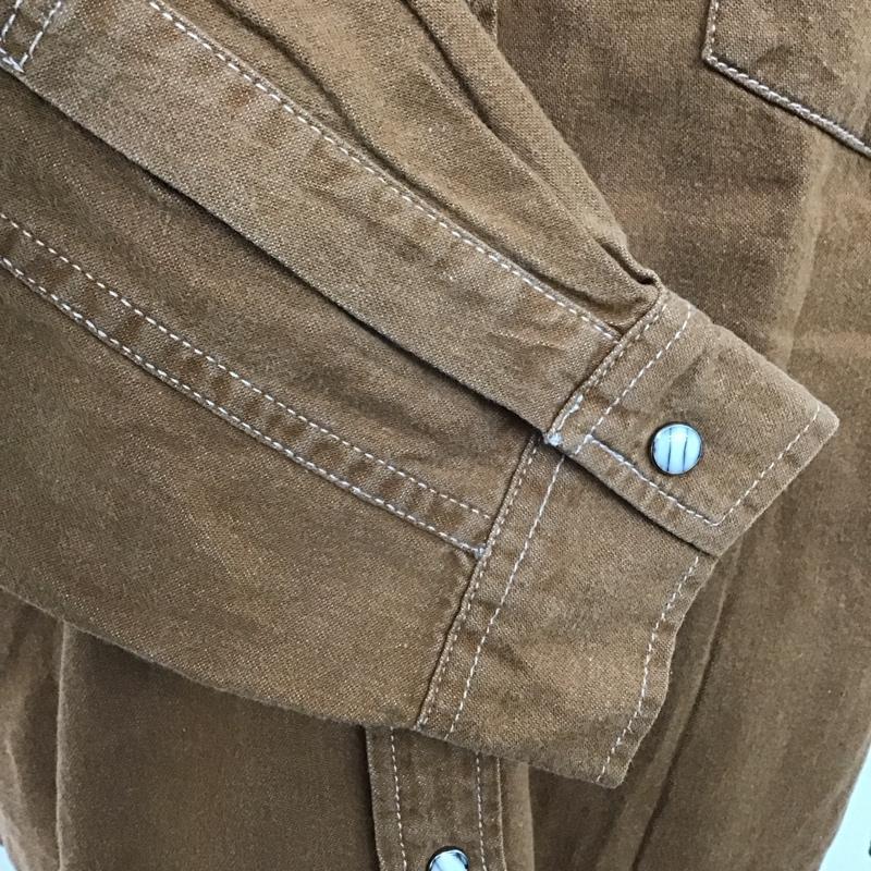 リーバイス Levi s シャツ、ブラウス 長袖 長袖シャツ カラーシャツ ポケットシャツ 長袖カットソー L 無地 茶 / ブラウン /  メンズ USED 古着 中古 10109777