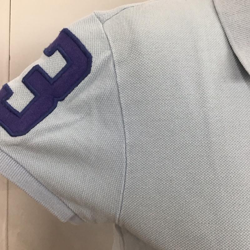 ラルフローレン RALPHLAUREN ポロシャツ 半袖 半袖ポロシャツ カラーシャツ 半袖カットソー S ロゴ、文字 水色 / ライトブルー / レディース USED 古着 中古 10116310