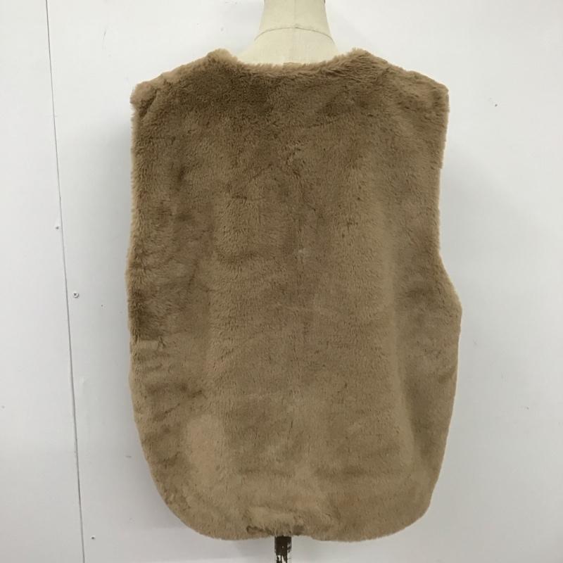 ダブルクローゼット w closet ベスト ベスト ベスト ノースリーブカットソー ファーベスト FREE 無地 茶 / ブラウン / レディース USED 古着 中古 10118012