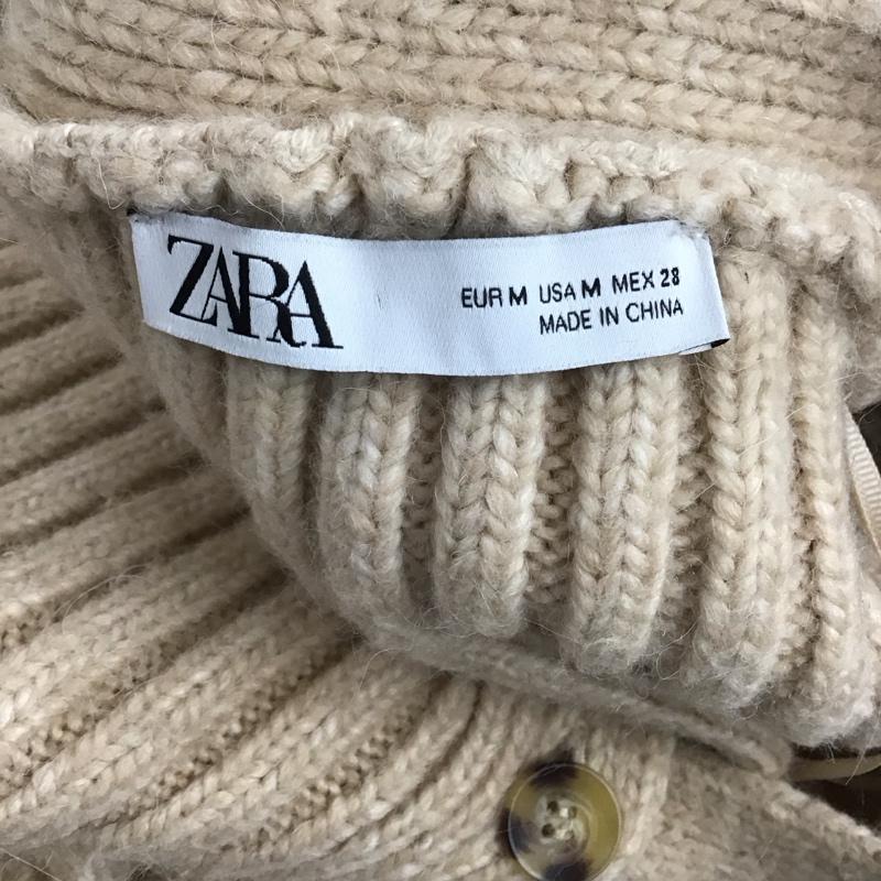 ザラ ZARA ニット、セーター 長袖 長袖ニットカットソー ニット セーター Vネックニット M 無地 ベージュ / ベージュ / レディース USED 古着 中古 10123726
