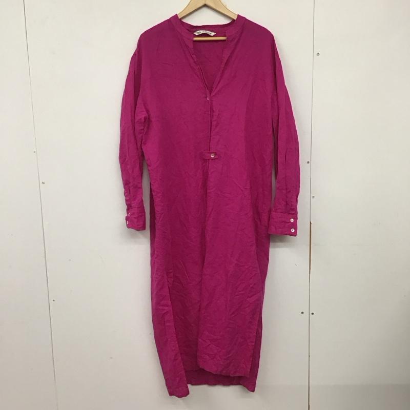 ザラ ZARA ワンピース ロングスカート L 無地 桃 / ピンク / X 紫 / パープル / レディース USED 古着 中古 10137479