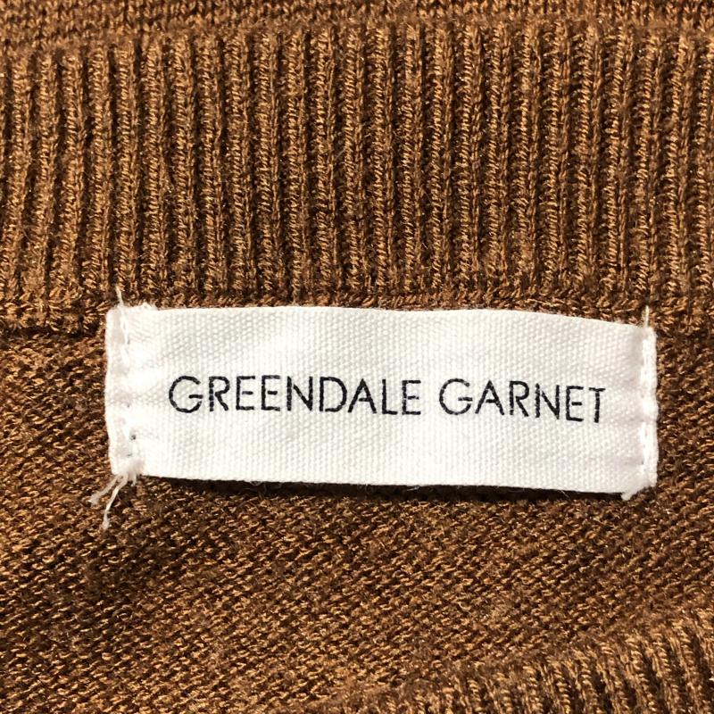 グリーンデイル ガーネット GREENDALE GARNET ニット、セーター 長袖 M 無地 X レース柄 茶 / ブラウン / X 黒 / ブラック / レディース USED 古着 中古 10029075