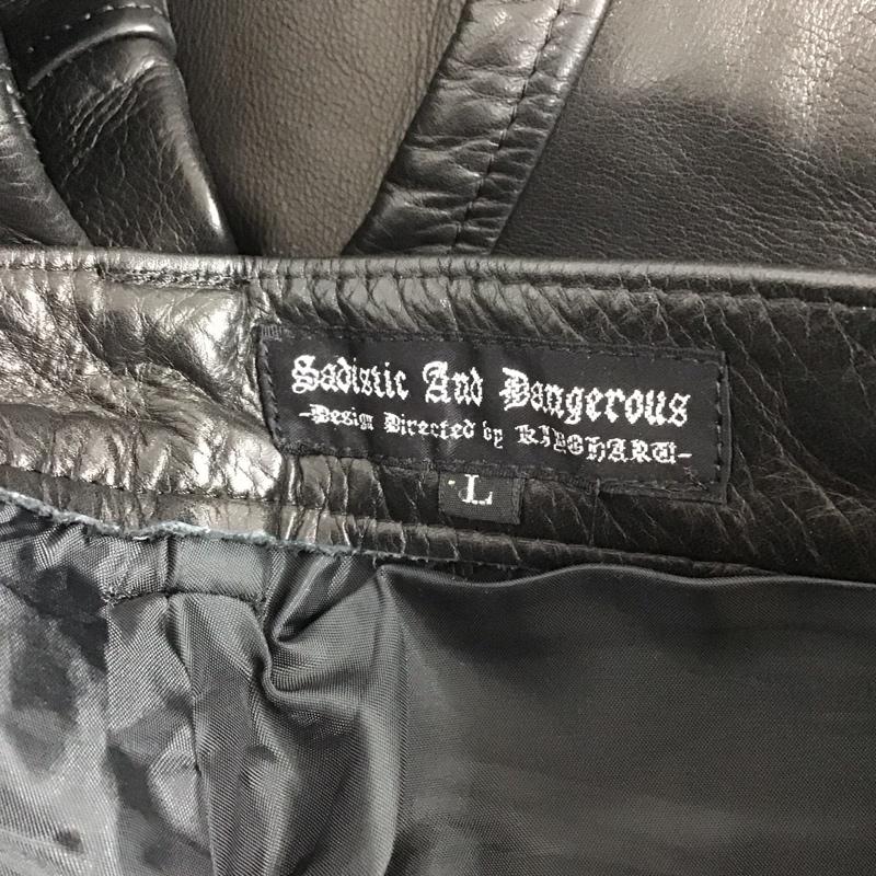 サディスティックアンドデンジャラス sadistic and dangerous パンツ ワークパンツ、ペインターパンツ レザーパンツ スリムパンツ 牛革 清春 L 無地 黒 / ブラック /  メンズ USED 古着 中古 10126542