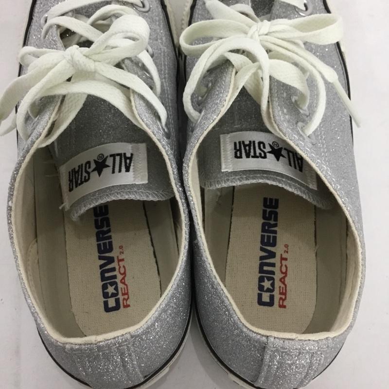 コンバース CONVERSE スニーカー スニーカー 1SD533 ALL STAR R GLITTER グリッター 23.5cm 23.5cm ロゴ、文字 銀 / シルバー / レディース USED 古着 中古 10131811