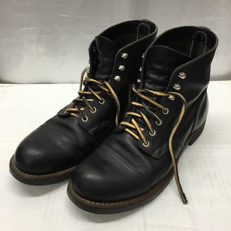 レッドウィング RED WING ブーツ 一般 8114 アイアンレンジ 26.5cm US:8.5 無地 黒 / ブラック / メンズ USED 古着 中古 10113691