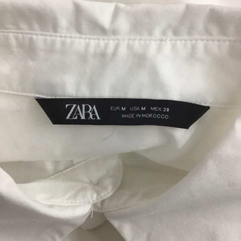 ザラ ZARA シャツ、ブラウス 長袖 2531/201/250 M ロゴ、文字 X プリント 白 / ホワイト / レディース USED 古着 中古 10107215