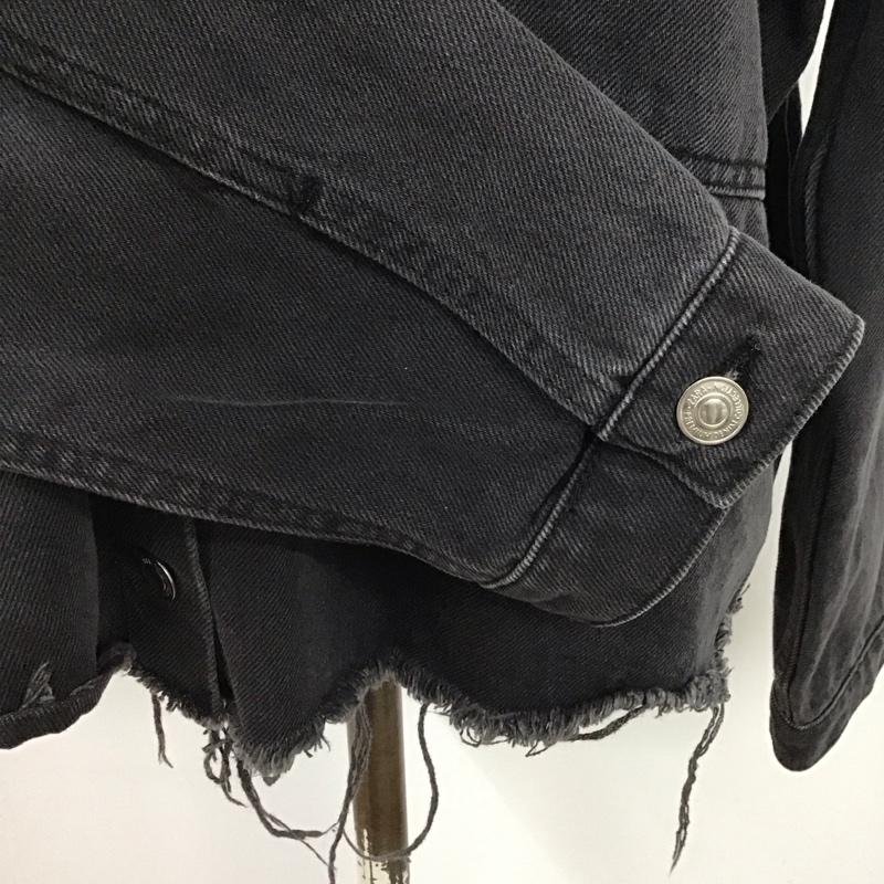 ザラ ZARA ジャケット、上着 ジャケット、ブレザー デニムジャケット M 無地 黒 / ブラック / レディース USED 古着 中古 10126565