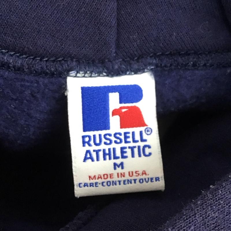 ラッセル RUSSELL パーカー 長袖 長袖パーカー フード付きパーカー 無地スウェット トレーナー 90s M 無地 紺 / ネイビー / メンズ USED 古着 中古 10109263