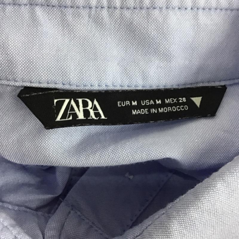 ザラ ZARA シャツ、ブラウス 長袖 長袖シャツ ショート丈シャツ カラーシャツ カジュアルシャツ M 無地 水色 / ライトブルー / レディース USED 古着 中古 10107086