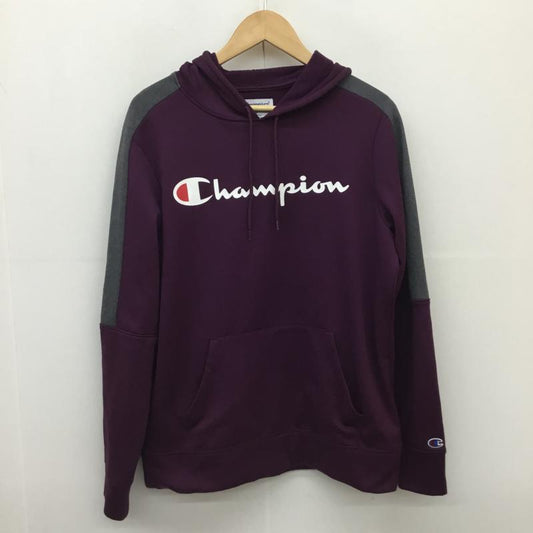 チャンピオン Champion パーカー 長袖 Champion パーカー M ロゴ、文字 X ワンポイント 紫 / パープル / X 灰 / グレー /  メンズ USED 古着 中古 10128210