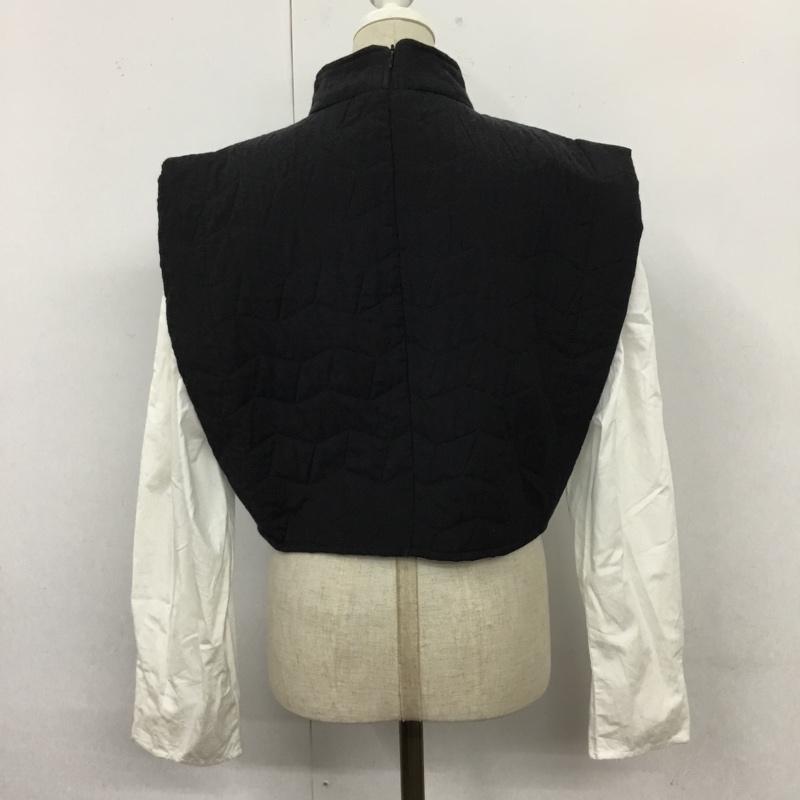 ザラ ZARA カットソー 長袖 長袖カットソー ロングスリーブカットソー スタンドカラー M 無地 白 / ホワイト / X 黒 / ブラック /  レディース USED 古着 中古 10110306