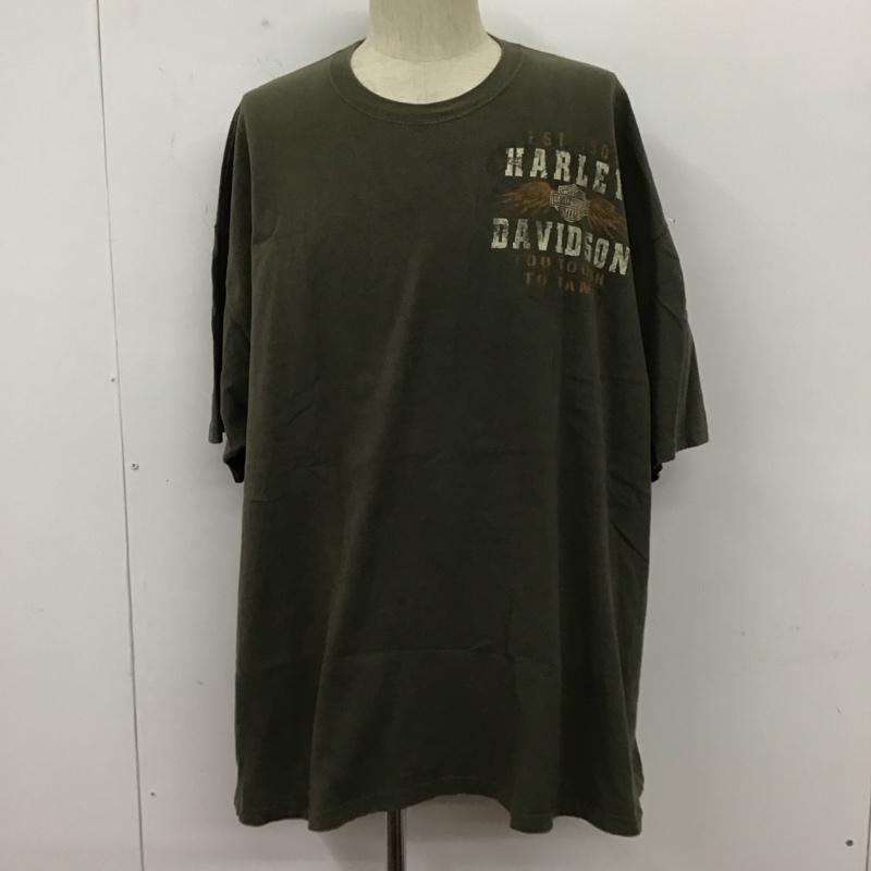 ハーレーダビッドソン Harley-Davidson Tシャツ 半袖 半袖カットソー プリントTシャツ クルーネックカットソー プリント カーキ / カーキ /  メンズ USED 古着 中古 10109833