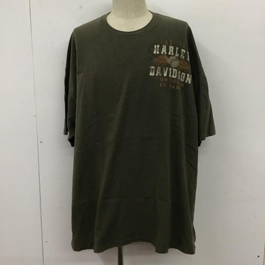 ハーレーダビッドソン Harley-Davidson Tシャツ 半袖 半袖カットソー プリントTシャツ クルーネックカットソー プリント カーキ / カーキ /  メンズ USED 古着 中古 10109833