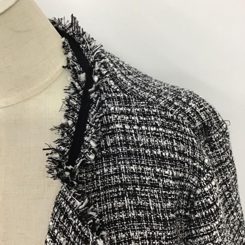 ザラ ZARA ジャケット、上着 ジャケット、ブレザー 7901 031 108 ノーカラー タグ付き M 黒 / ブラック / X 白 / ホワイト / レディース USED 古着 中古 10112359