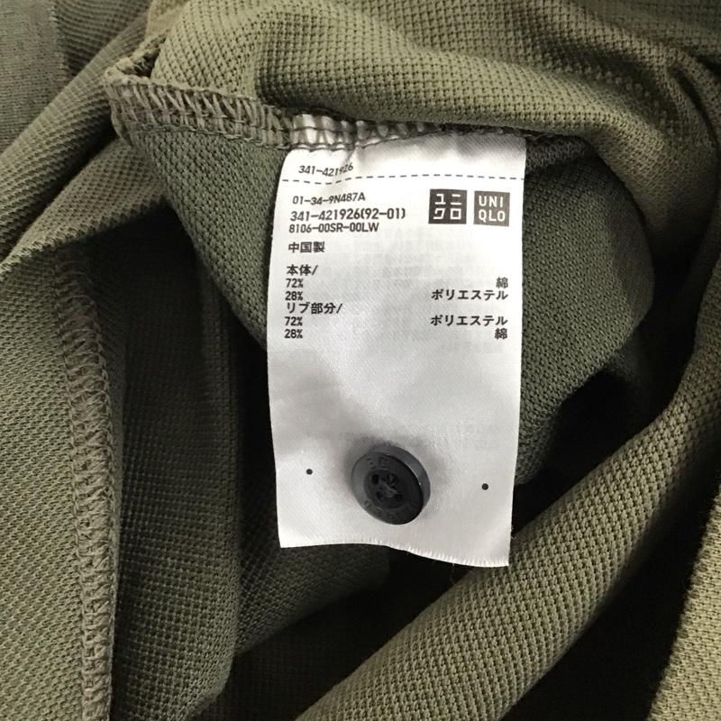 ユニクロ UNIQLO ポロシャツ 半袖 半袖ポロシャツ カラーシャツ 半袖カットソー S 無地 カーキ / カーキ / メンズ USED 古着 中古 10140535