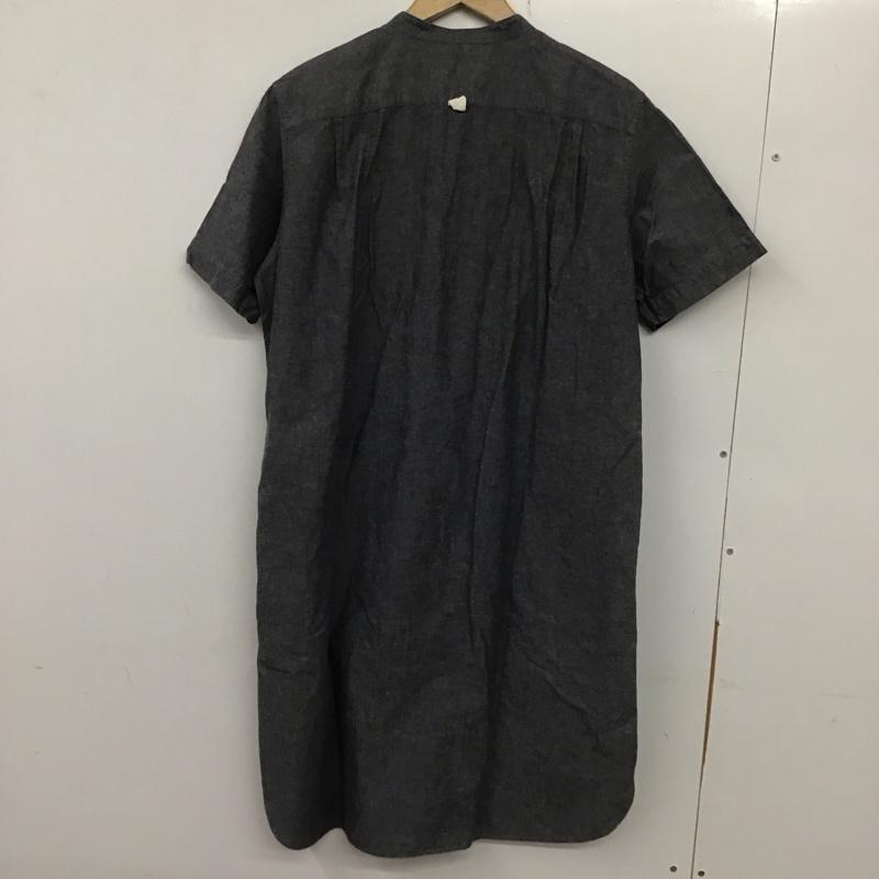 エムエイチエル MHL. ワンピース ロングスカート 半袖シャツワンピース ロングワンピース 前開シャツワンピース 1 無地 灰 / グレー / レディース USED 古着 中古 10135254