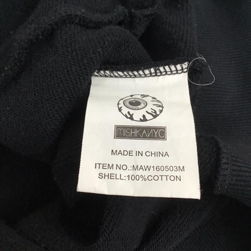 ミシカ MISHKA トレーナー 長袖 長袖ジャケット スウェットジャケット 前ボタン M ロゴ、文字 黒 / ブラック / メンズ USED 古着 中古 10133997