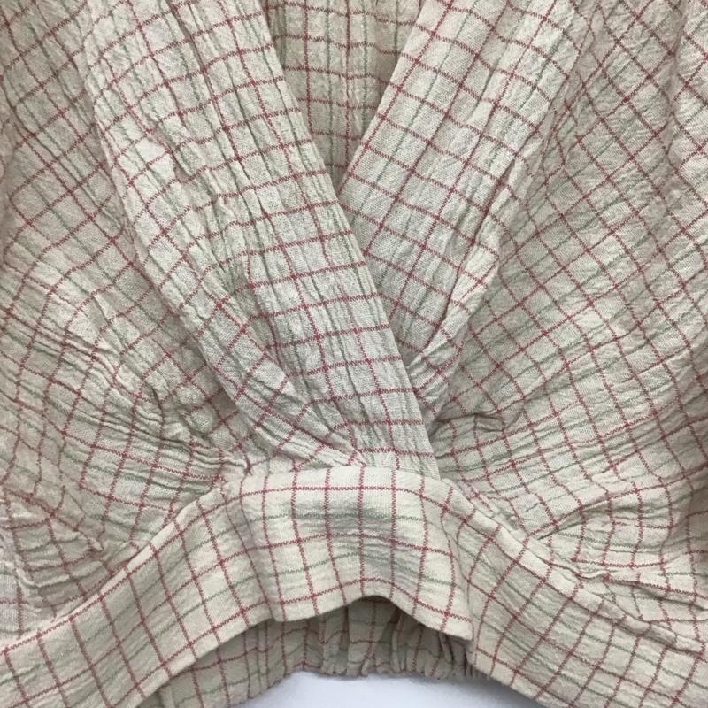 ザラ ZARA カットソー 半袖 半袖カットソー ショート丈 Vネック M チェック マルチカラー / マルチカラー / レディース USED 古着 中古 10135253