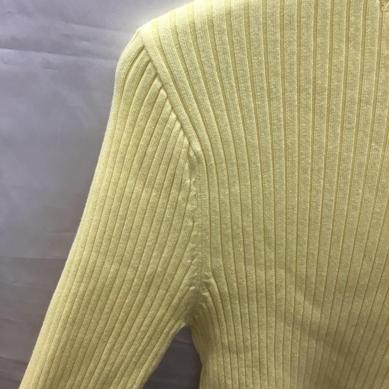 ザラ ZARA カットソー 長袖 3519 105 300 リブ ハイネック L 無地 黄 / イエロー / レディース USED 古着 中古 10118998