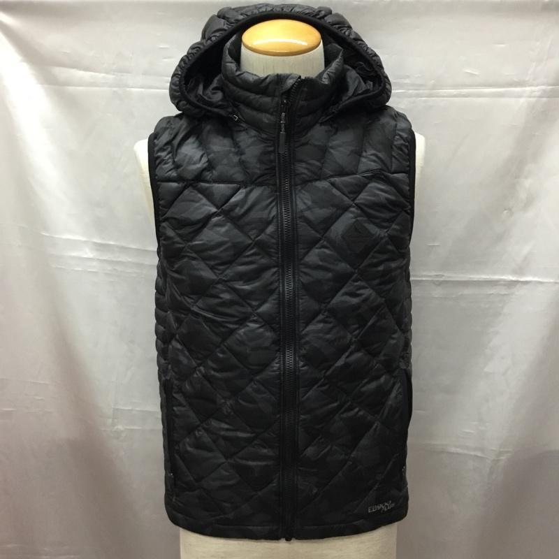 エディーバウアー Eddie Bauer ベスト ベスト 0317979 ダウンジャケット ジップアップジャケット アウター XS 総柄 黒 / ブラック / メンズ USED 古着 中古 10108235