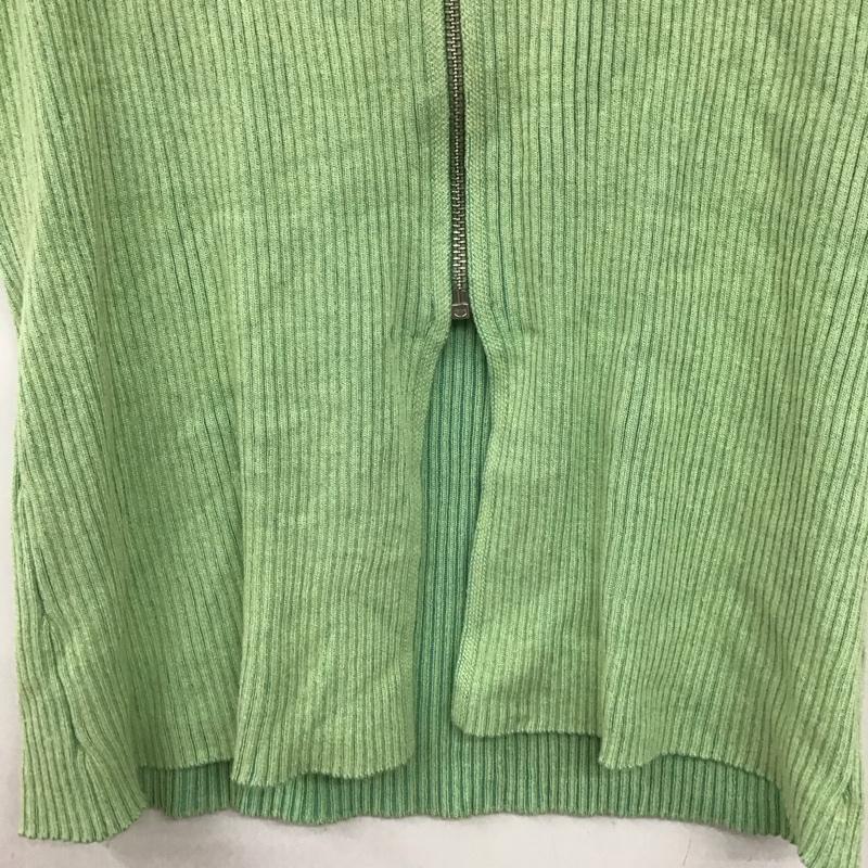 スライ SLY ニット、セーター 半袖 030HSZ70-1631 DUAL COLOR FRONT ZIP KNIT FREE 無地 薄緑 / ライトグリーン / レディース USED 古着 中古 10137782