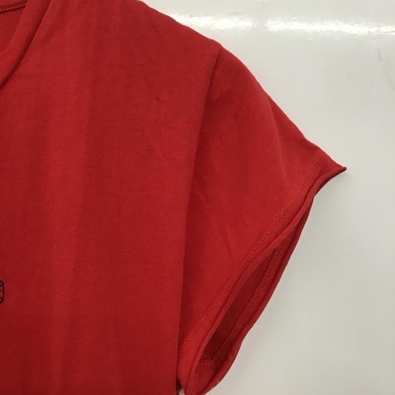 ディーゼル DIESEL Tシャツ 半袖 クルーネック S ロゴ、文字 赤 / レッド / レディース USED 古着 中古 10130601