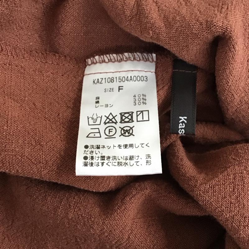 カスタネ Kastane カットソー 長袖 長袖カットソー Vネックシャツカットソー バックスリット FREE 無地 茶 / ブラウン / レディース USED 古着 中古 10119056