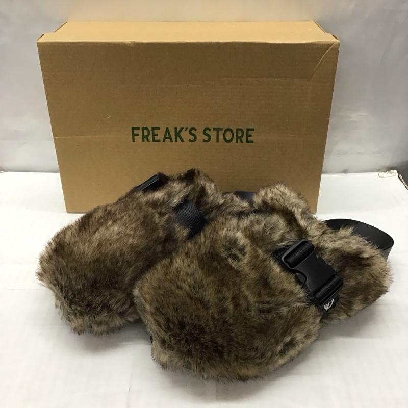 フリークスストア FREAK S STORE サンダル サンダル ファーサンダル OUTDOORS ファーサンダル クロッグサンダル 24cm 箱有 24.0cm 無地 茶 / ブラウン / X 黒 / ブラック / レディース USED 古着 中古 10121228