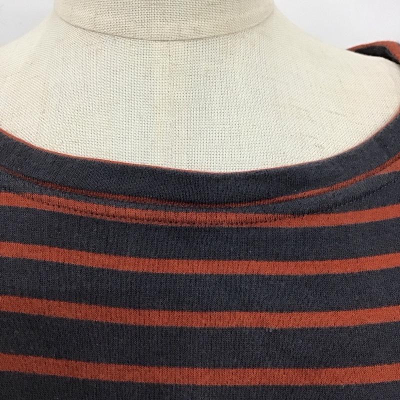 パタゴニア patagonia カットソー 七分袖 STY53775FA17 コットン M ボーダー柄 紺 / ネイビー / X 橙 / オレンジ / レディース USED 古着 中古 10122991