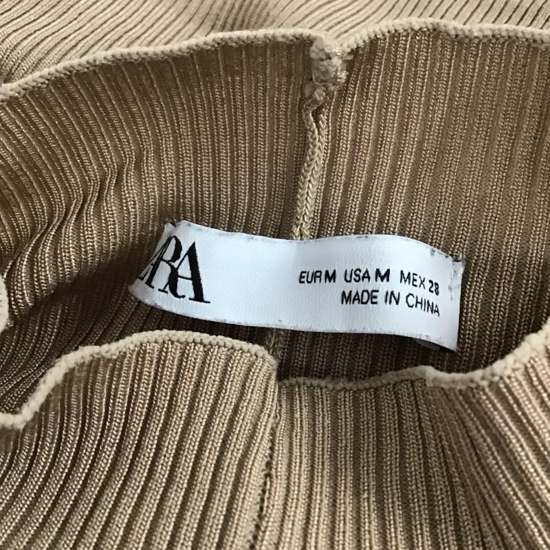 ザラ ZARA ニット、セーター 長袖 6254 109 450 スタンドネック M 無地 ベージュ / ベージュ /  レディース USED 古着 中古 10116668
