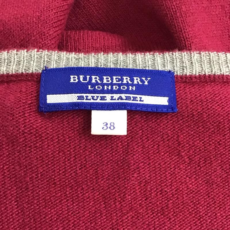 バーバリーブルーレーベル BURBERRY BLUE LABEL ニット、セーター 長袖 E1N09-445-38 ロゴ 38 ワンポイント えんじ / ワインレッド /  レディース USED 古着 中古 10116721
