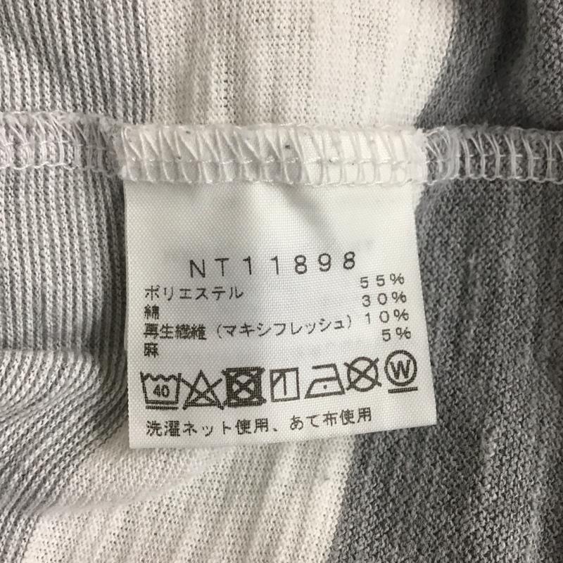ザノースフェイス THE NORTH FACE Tシャツ 半袖 NT11898 半袖ボーダーTシャツ プリントTシャツ 半袖カットソー M ボーダー柄 白 / ホワイト / X 灰 / グレー / メンズ USED 古着 中古 10110391