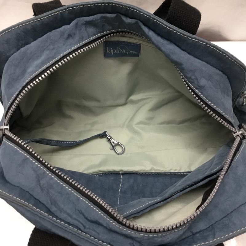 キプリング kipling トートバッグ トートバッグ ゴリラ ロゴ、文字 青 / ブルー / X 黒 / ブラック / レディース USED 古着 中古 10118682
