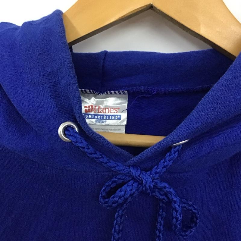 ヘインズ HANES パーカー 長袖 XL 無地 X プリント 青 / ブルー / メンズ USED 古着 中古 10130160