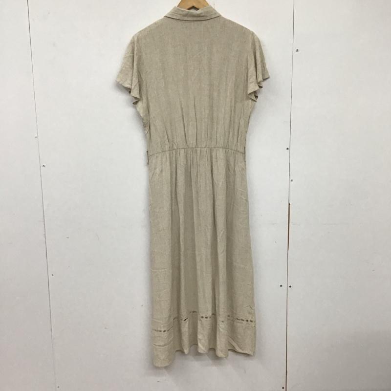 ザラ ZARA ワンピース ロングスカート 半袖ロングワンピース フレアスカート 前ボタン L 無地 ベージュ / ベージュ / レディース USED 古着 中古 10134322
