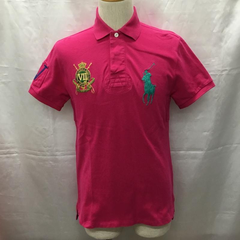 ポロラルフローレン POLO RALPH LAUREN ポロシャツ 半袖 半袖ポロシャツ カラーシャツ 半袖カットソー S ロゴ、文字 桃 / ピンク / メンズ USED 古着 中古 10108543