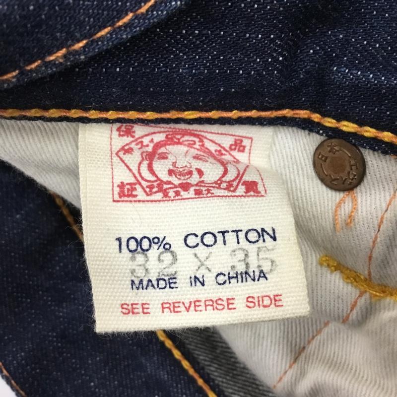 エヴィス EVISU パンツ デニム、ジーンズ デニムパンツ ストレートパンツ ワイドパンツ カジュアルパンツ 32インチ 無地 インディゴ / インディゴ / メンズ USED 古着 中古 10115222