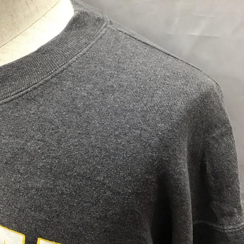 チャンピオン Champion トレーナー 長袖 スウェット 裏起毛 L ロゴ、文字 ダークグレー / ダークグレー /  メンズ USED 古着 中古 10118382