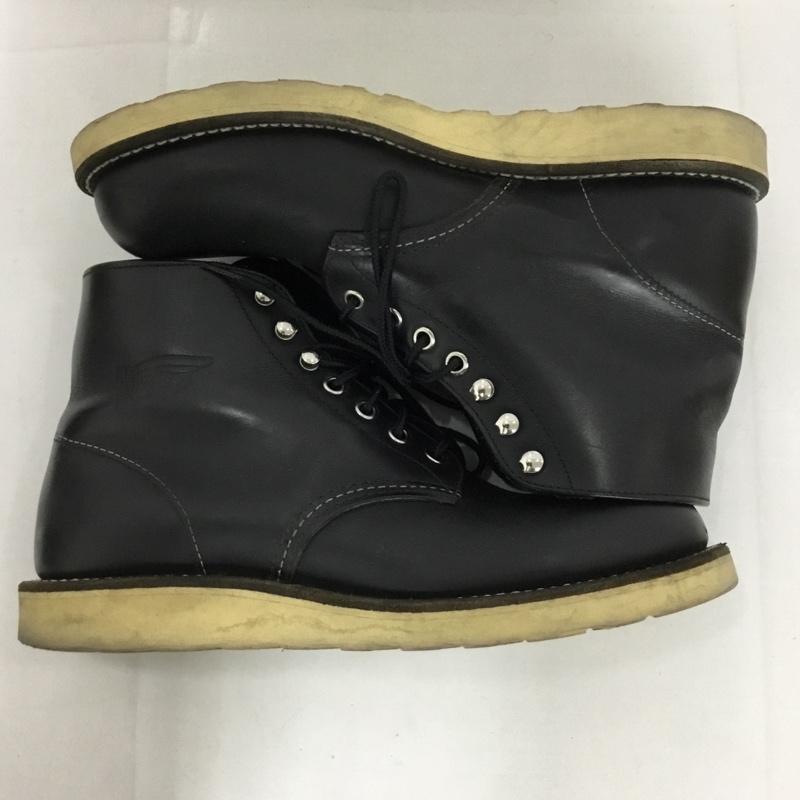 レッドウィング RED WING ブーツ 一般 8165 6inch CLASSIC PLAIN TOE 7.5D 25.5cm US:7.5 無地 黒 / ブラック / メンズ USED 古着 中古 10129091