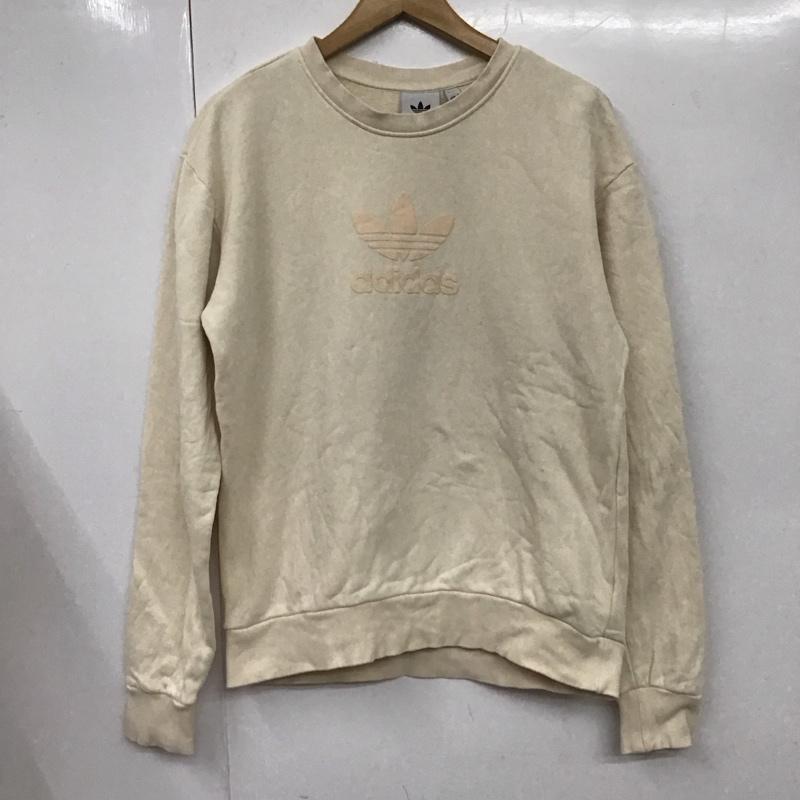 アディダス adidas トレーナー 長袖 HK2794 TRF SER CREW ST スウェット S ロゴ、文字 アイボリー / アイボリー / メンズ USED 古着 中古 10107063